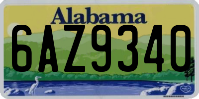 AL license plate 6AZ9340