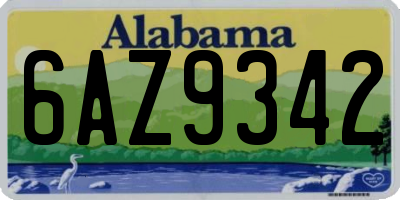 AL license plate 6AZ9342