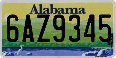 AL license plate 6AZ9345