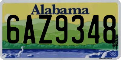 AL license plate 6AZ9348