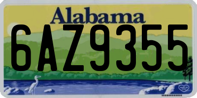 AL license plate 6AZ9355