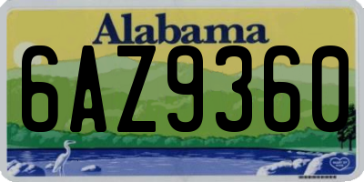 AL license plate 6AZ9360