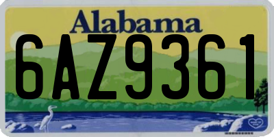 AL license plate 6AZ9361