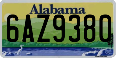 AL license plate 6AZ9380
