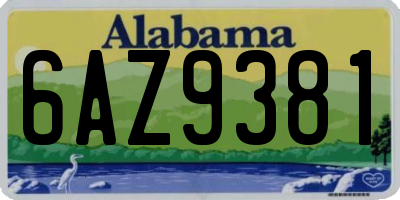 AL license plate 6AZ9381