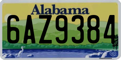AL license plate 6AZ9384