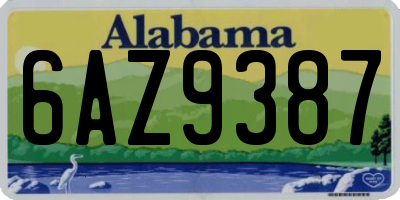 AL license plate 6AZ9387