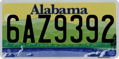 AL license plate 6AZ9392