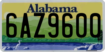 AL license plate 6AZ9600
