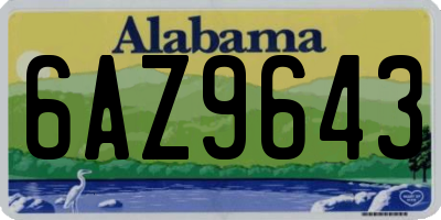 AL license plate 6AZ9643