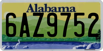 AL license plate 6AZ9752