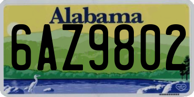 AL license plate 6AZ9802