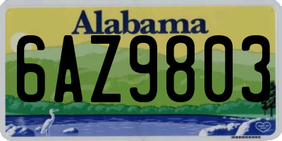 AL license plate 6AZ9803