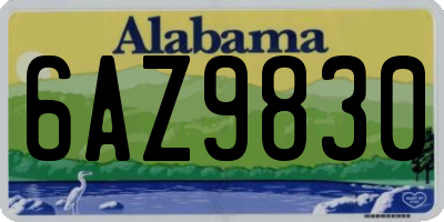 AL license plate 6AZ9830