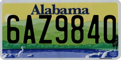 AL license plate 6AZ9840