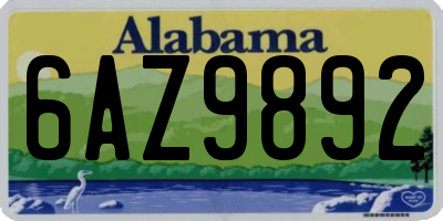 AL license plate 6AZ9892