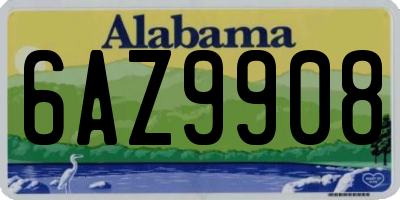 AL license plate 6AZ9908