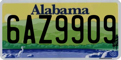 AL license plate 6AZ9909