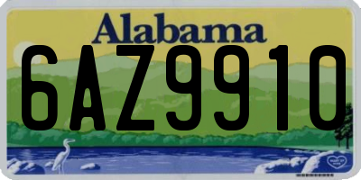 AL license plate 6AZ9910