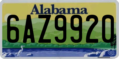 AL license plate 6AZ9920