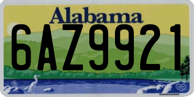 AL license plate 6AZ9921