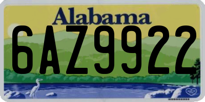 AL license plate 6AZ9922