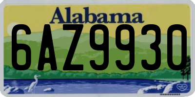 AL license plate 6AZ9930