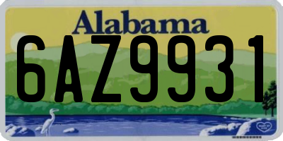 AL license plate 6AZ9931