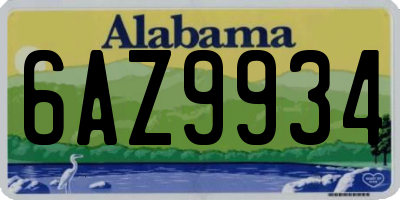 AL license plate 6AZ9934