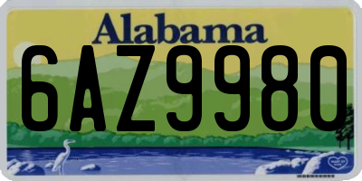 AL license plate 6AZ9980