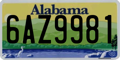 AL license plate 6AZ9981
