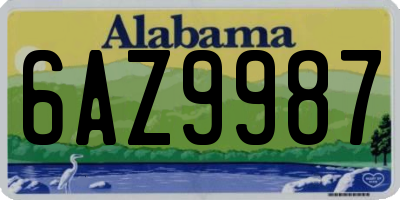 AL license plate 6AZ9987
