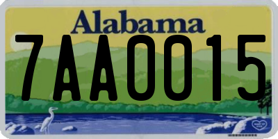 AL license plate 7AA0015