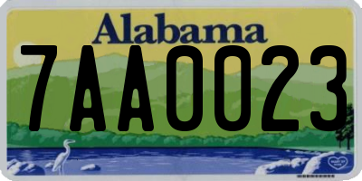 AL license plate 7AA0023