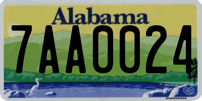 AL license plate 7AA0024