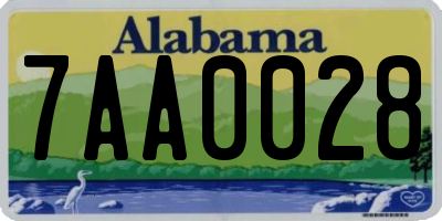 AL license plate 7AA0028