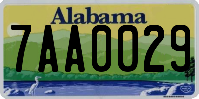 AL license plate 7AA0029