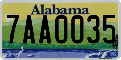AL license plate 7AA0035