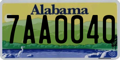 AL license plate 7AA0040