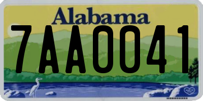 AL license plate 7AA0041
