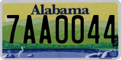AL license plate 7AA0044