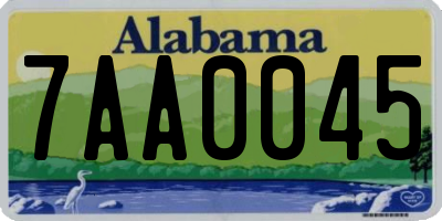 AL license plate 7AA0045