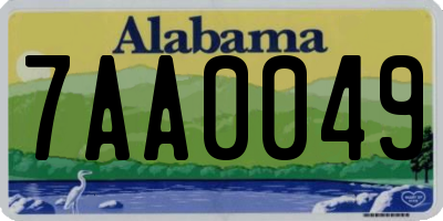 AL license plate 7AA0049