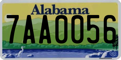 AL license plate 7AA0056
