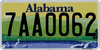 AL license plate 7AA0062
