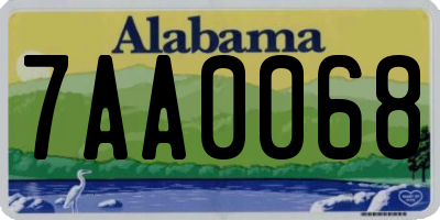 AL license plate 7AA0068