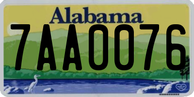 AL license plate 7AA0076