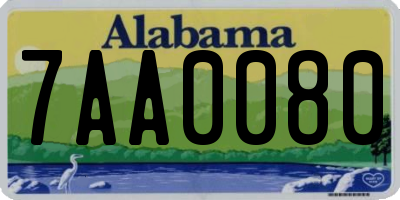 AL license plate 7AA0080