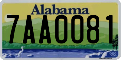 AL license plate 7AA0081