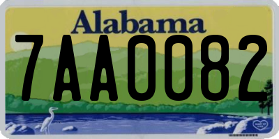 AL license plate 7AA0082